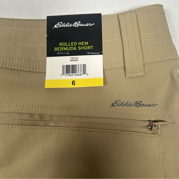 Eddie Bauer Women's Tan Rolled Hem Bermuda Shorts - Picture 4 of 11